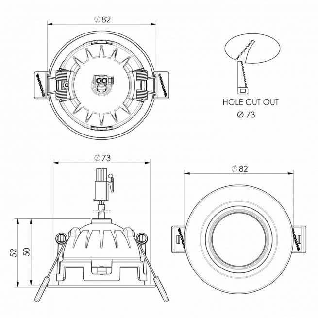 Zela Tiltz Downlight – Honeycomb 30º 40º – Tecled – Led Flat Flex,led 